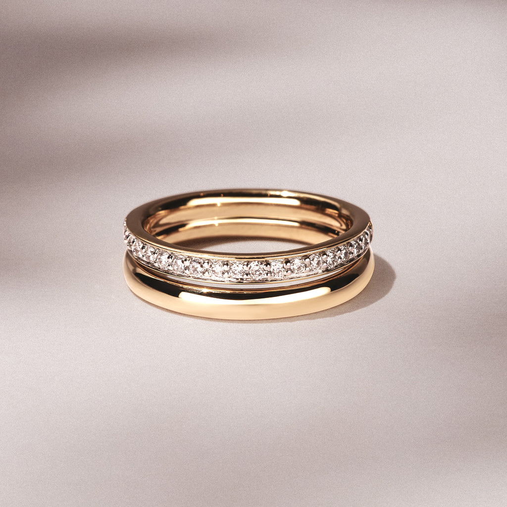 Duo Curve Stacking Lab Diamond Ring 0.26ct in 18K Gold Vermeil