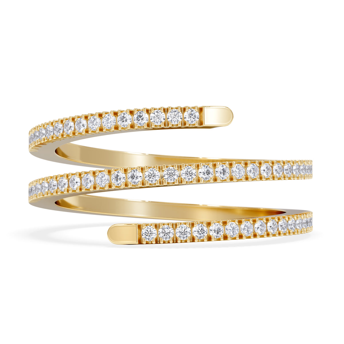 Lab Diamond Spiral Ring 0.25ct in 18k Gold Vermeil
