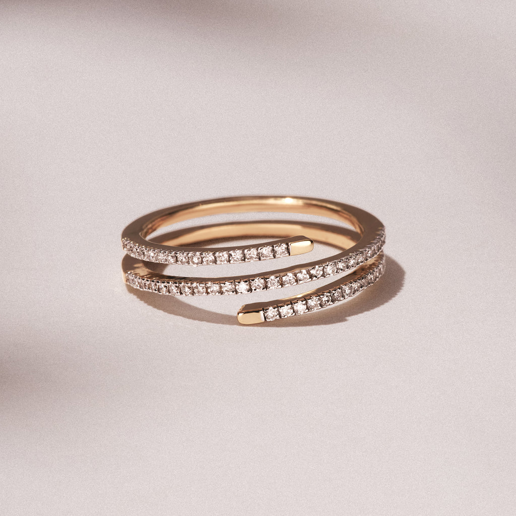 Lab Diamond Spiral Ring 0.25ct in 18k Gold Vermeil