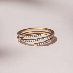 Lab Diamond Spiral Ring 0.25ct in 18k Gold Vermeil