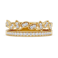 Double Band Stacking Ring Lab Diamond 0.25ct in 18K Gold Vermeil