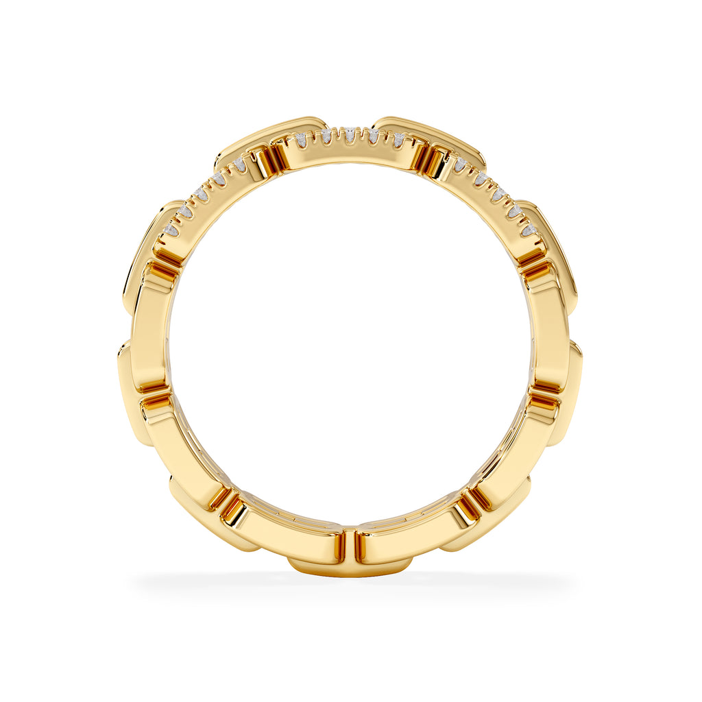 Lab Diamond Chain Link Ring 0.14ct in 18k Gold Vermeil