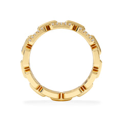 Lab Diamond Chain Link Ring 0.14ct in 18k Gold Vermeil