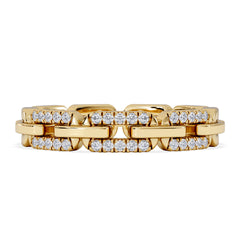 Lab Diamond Chain Link Ring 0.14ct in 18k Gold Vermeil