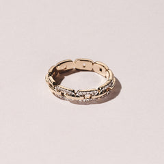 Lab Diamond Chain Link Ring 0.14ct in 18k Gold Vermeil