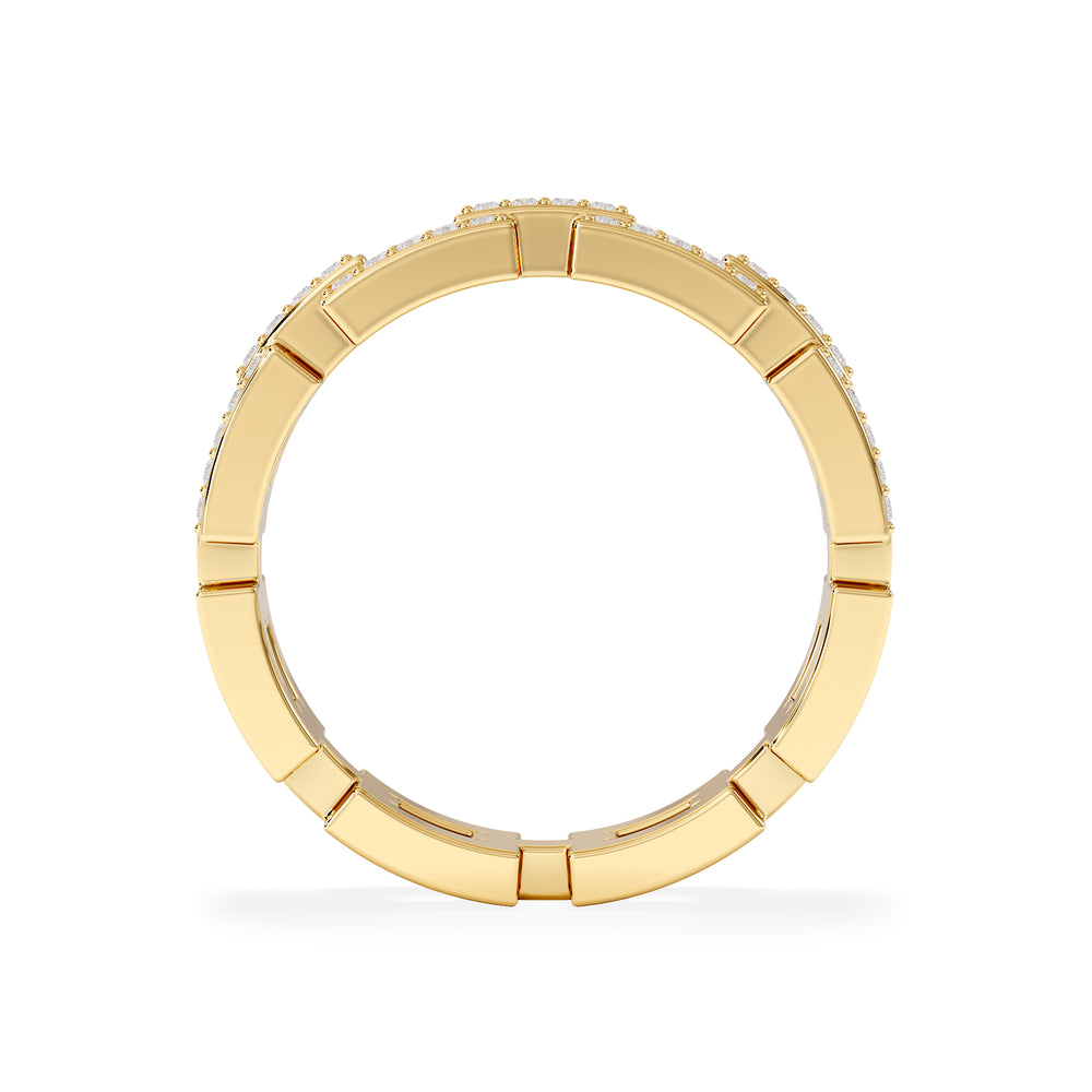 Lab Diamond Chain Link Ring 0.24ct in 18k Gold Vermeil