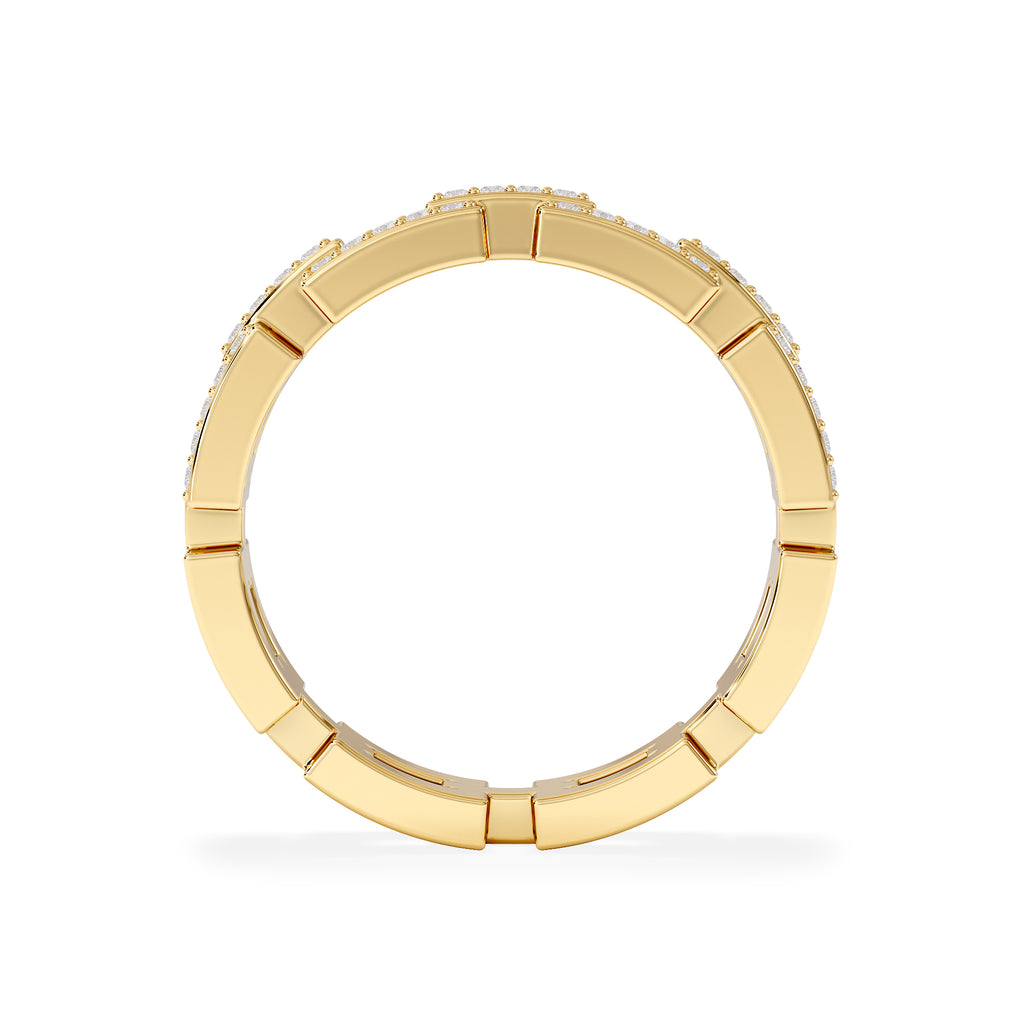 Lab Diamond Chain Link Ring 0.24ct in 18k Gold Vermeil