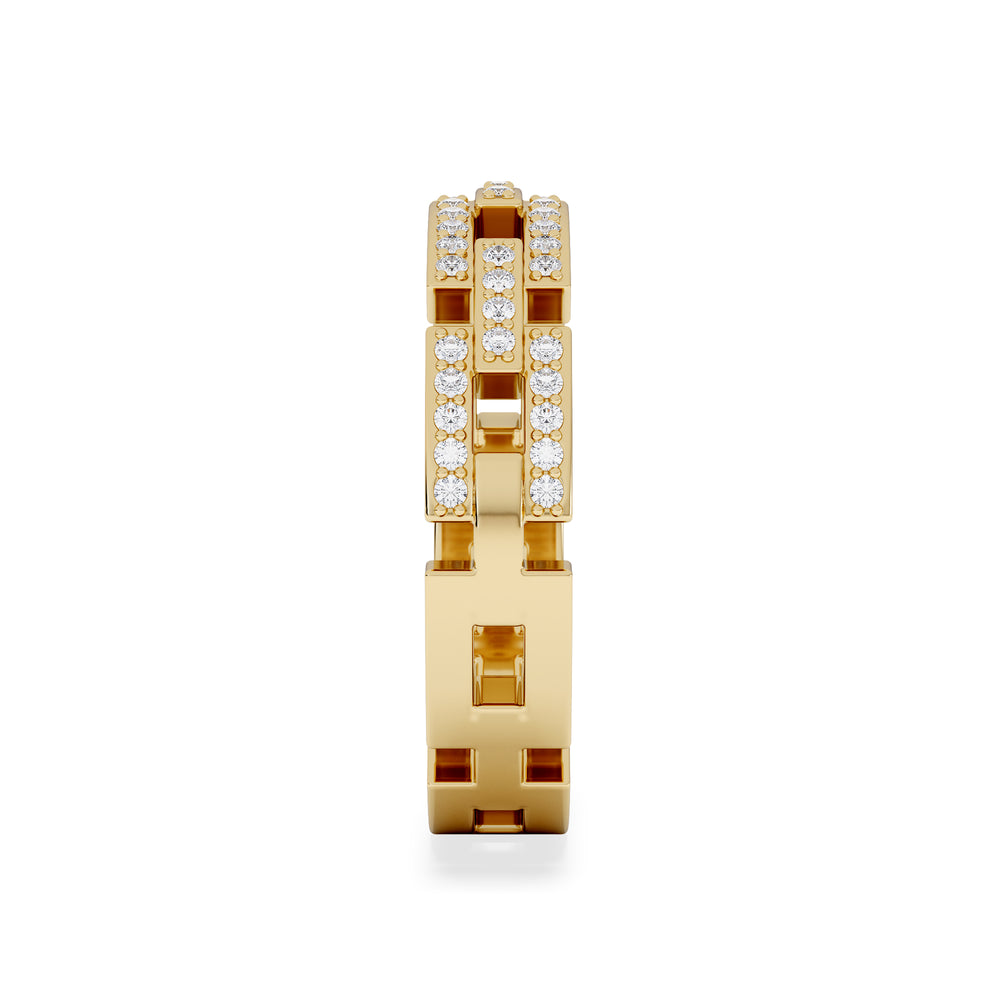Lab Diamond Chain Link Ring 0.24ct in 18k Gold Vermeil