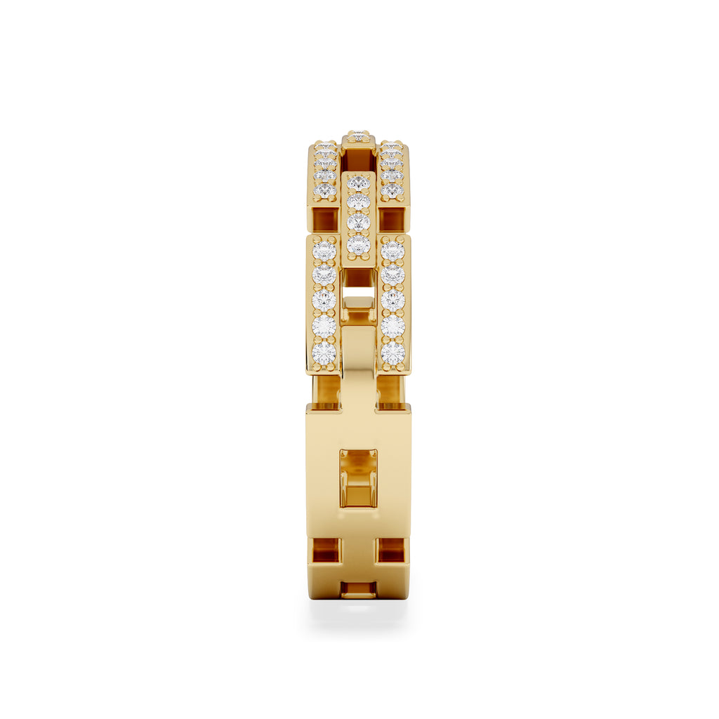 Lab Diamond Chain Link Ring 0.24ct in 18k Gold Vermeil