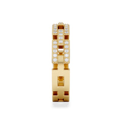 Lab Diamond Chain Link Ring 0.24ct in 18k Gold Vermeil