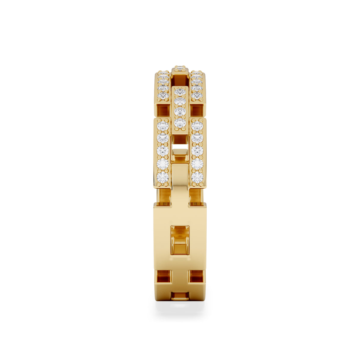 Lab Diamond Chain Link Ring 0.24ct in 18k Gold Vermeil