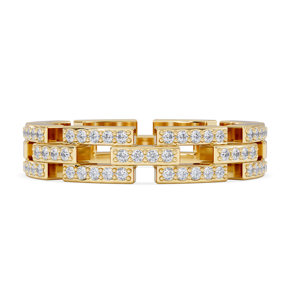 Lab Diamond Chain Link Ring 0.24ct in 18k Gold Vermeil
