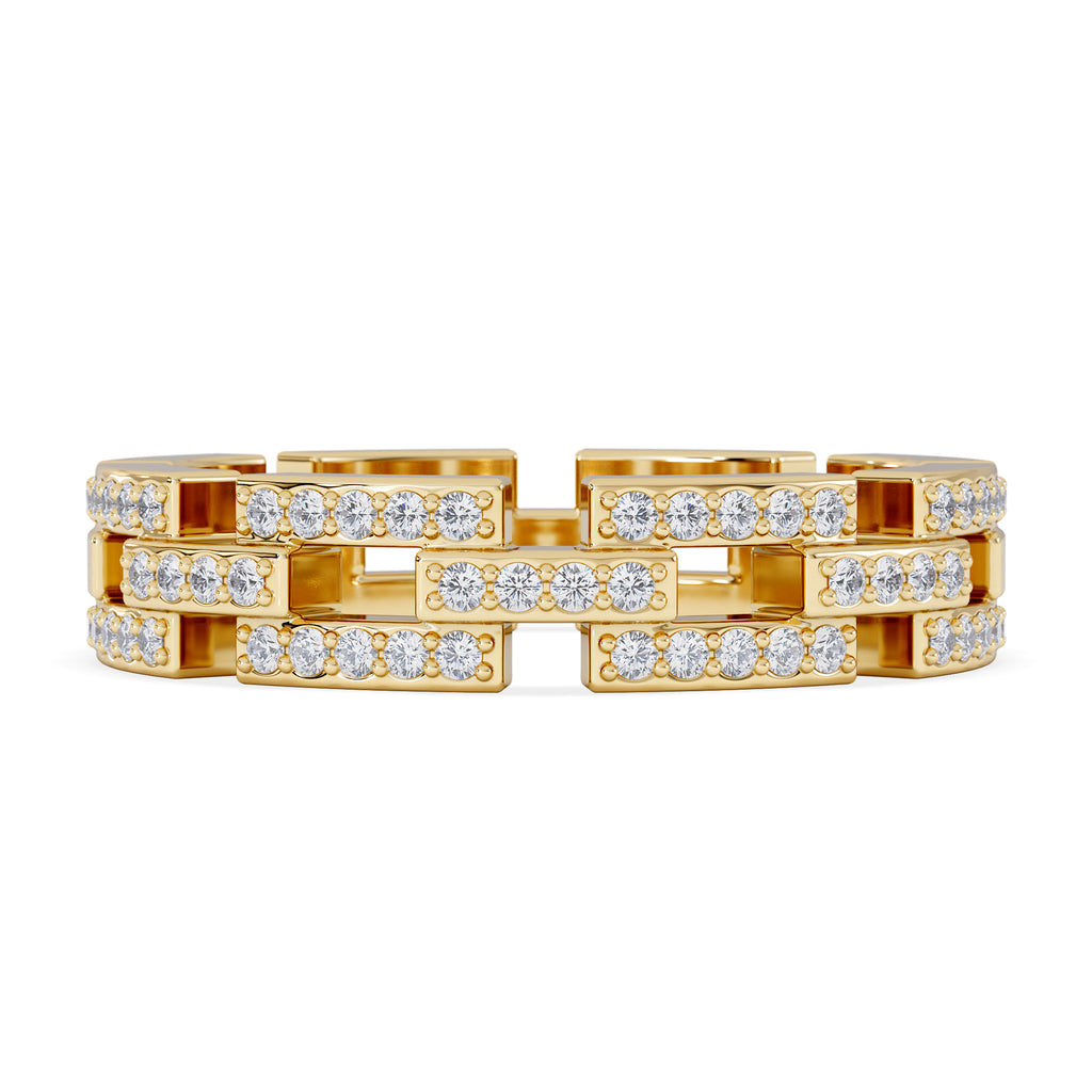 Lab Diamond Chain Link Ring 0.24ct in 18k Gold Vermeil