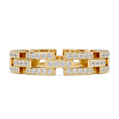 Lab Diamond Chain Link Ring 0.24ct in 18k Gold Vermeil