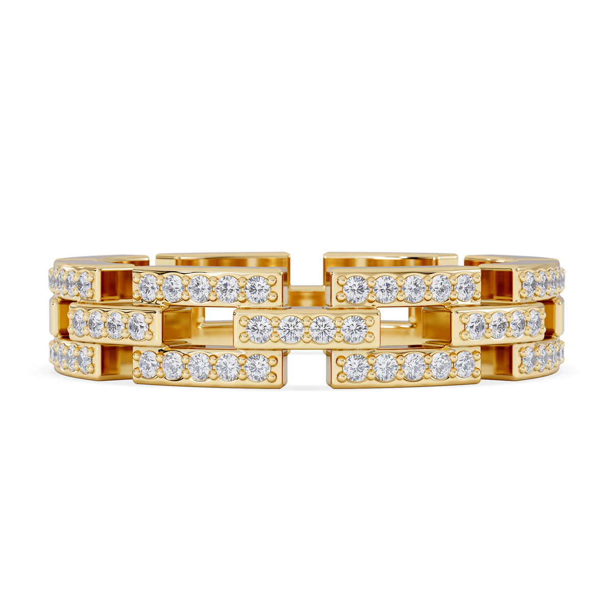 Lab Diamond Chain Link Ring 0.24ct in 18k Gold Vermeil