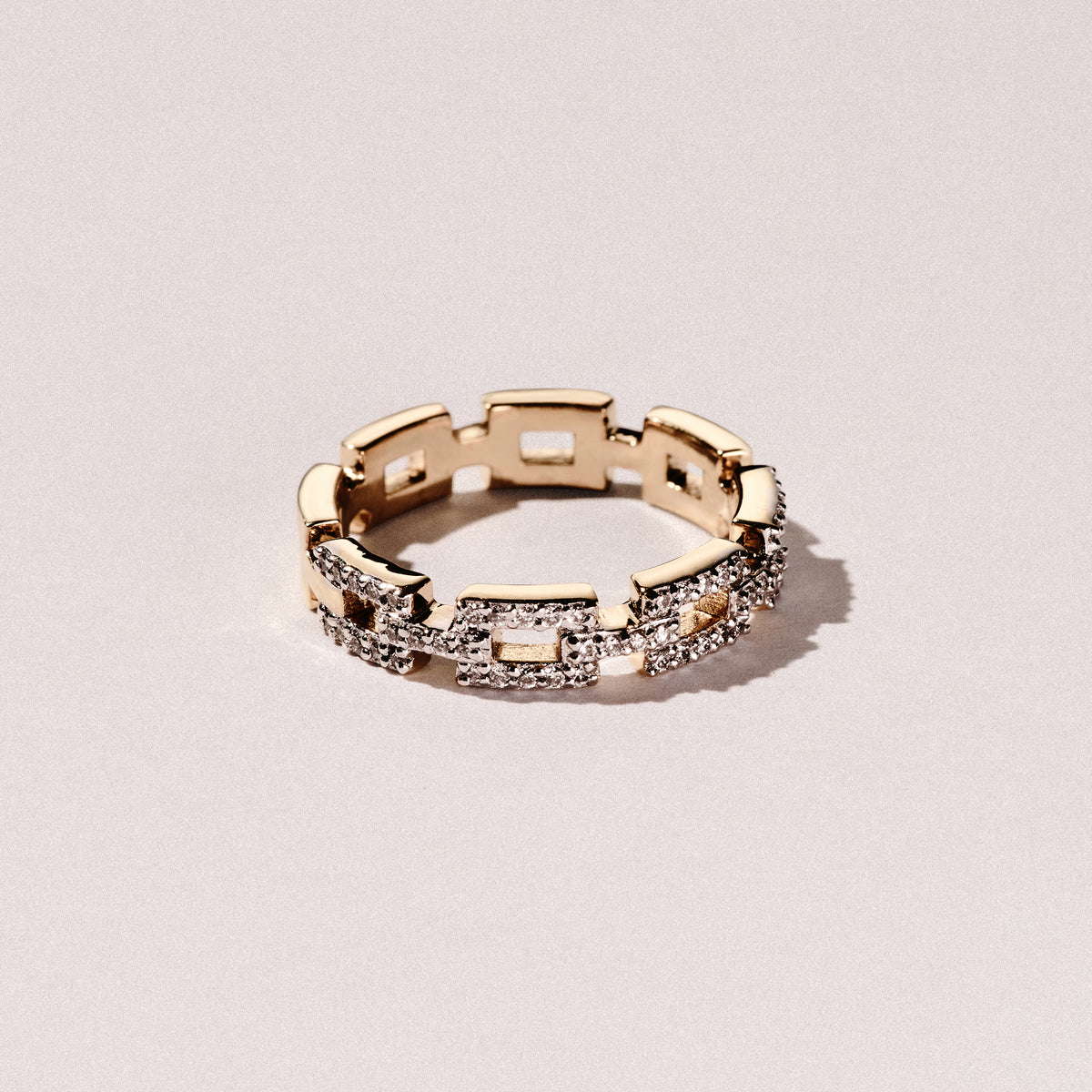 Lab Diamond Chain Link Ring 0.24ct in 18k Gold Vermeil