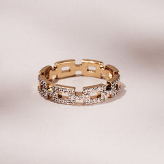 Lab Diamond Chain Link Ring 0.24ct in 18k Gold Vermeil