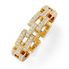 Lab Diamond Chain Link Ring 0.24ct in 18k Gold Vermeil