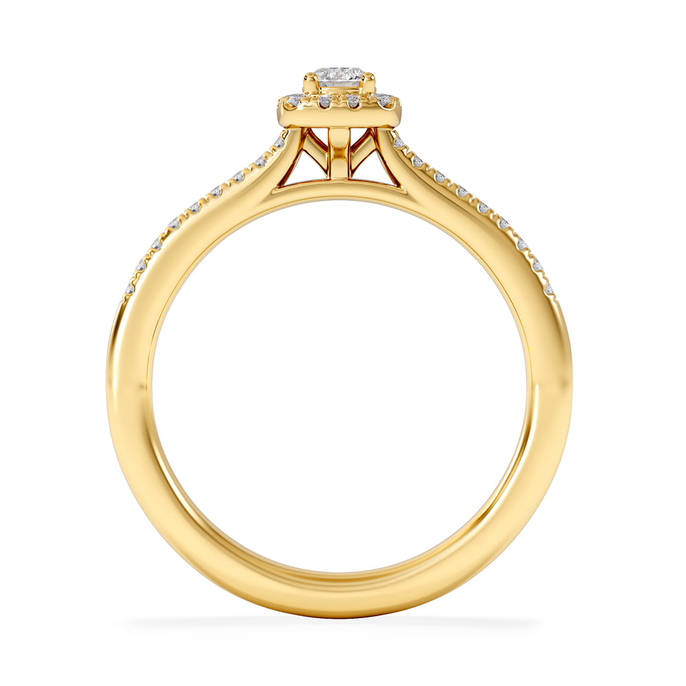 Lumia Round Cut Lab Diamond Halo Ring 0.33ct F/VS in 18K Gold Vermeil