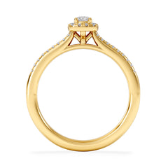 Lumia Round Cut Lab Diamond Halo Ring 0.33ct F/VS in 18K Gold Vermeil