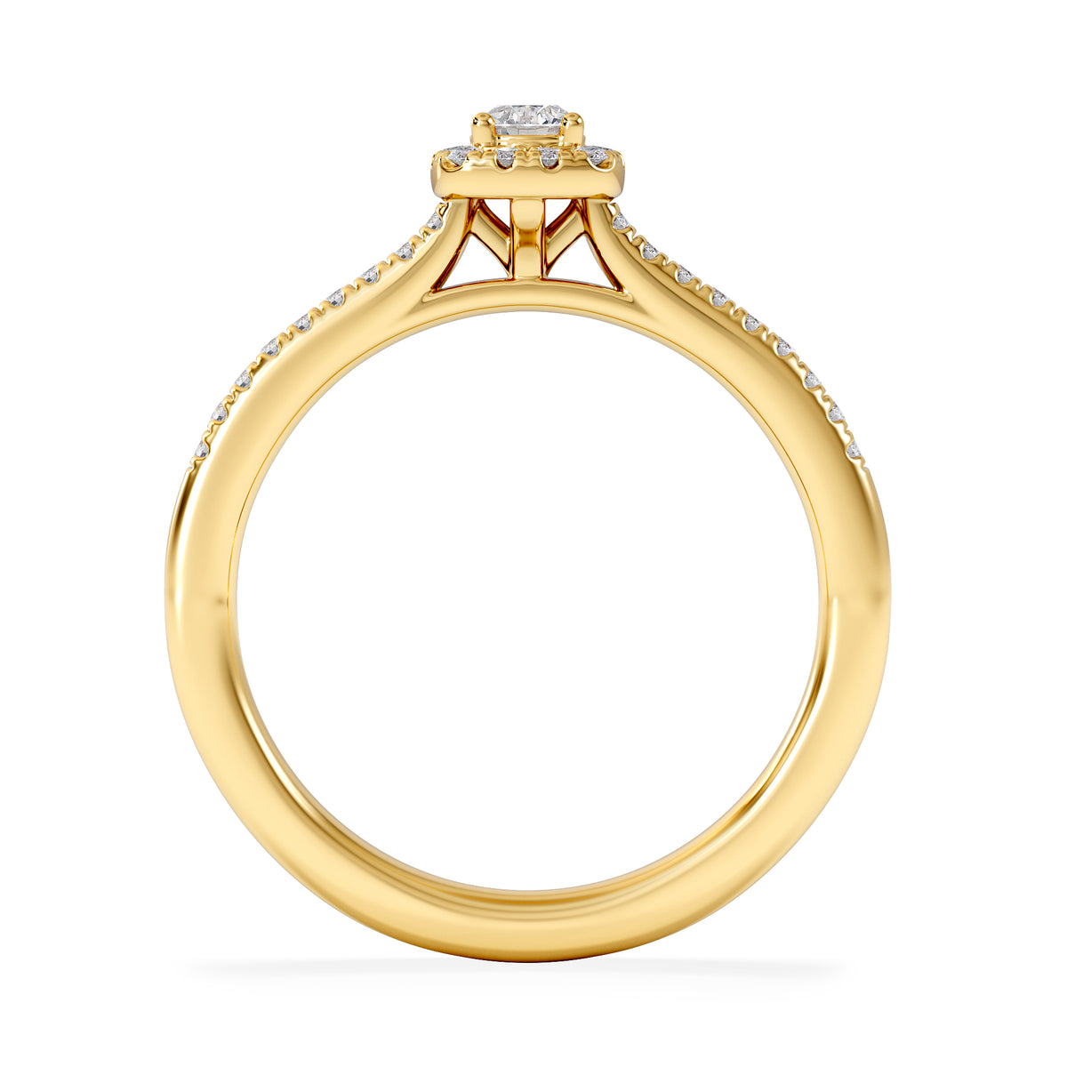 Lumia Round Cut Lab Diamond Halo Ring 0.33ct F/VS in 18K Gold Vermeil