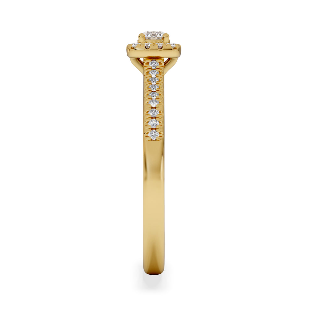 Lumia Round Cut Lab Diamond Halo Ring 0.33ct F/VS in 18K Gold Vermeil