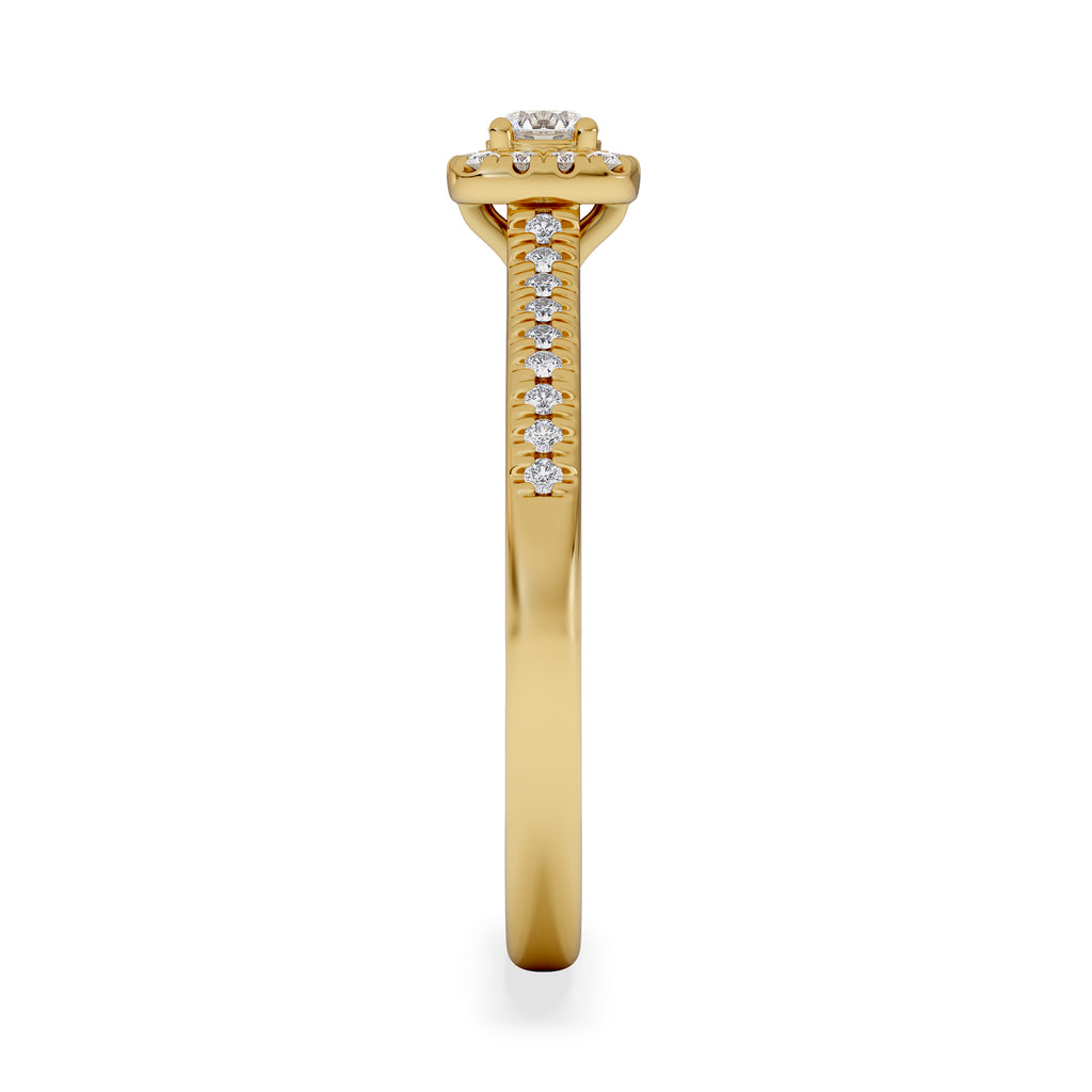 Lumia Round Cut Lab Diamond Halo Ring 0.33ct F/VS in 18K Gold Vermeil
