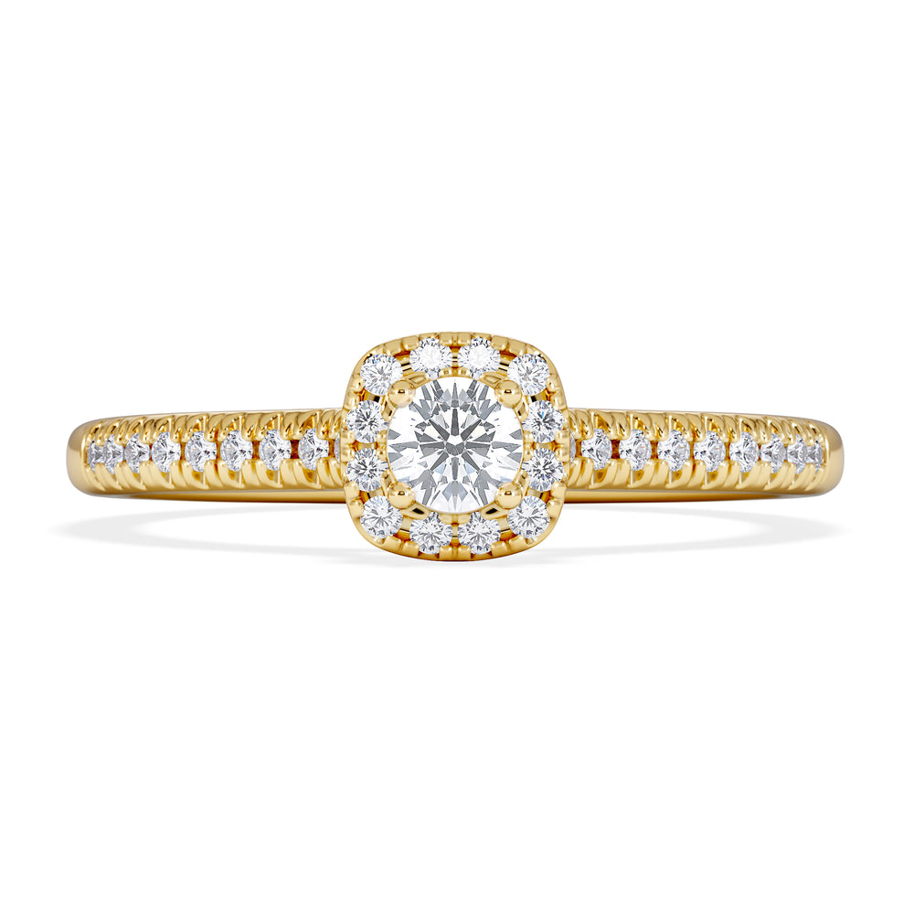 Lumia Round Cut Lab Diamond Halo Ring 0.33ct F/VS in 18K Gold Vermeil