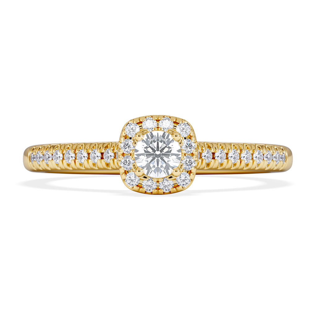 Lumia Round Cut Lab Diamond Halo Ring 0.33ct F/VS in 18K Gold Vermeil