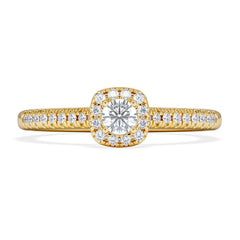 Lumia Round Cut Lab Diamond Halo Ring 0.33ct F/VS in 18K Gold Vermeil
