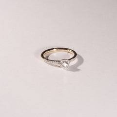 Lumia Round Cut Lab Diamond Halo Ring 0.33ct F/VS in 18K Gold Vermeil
