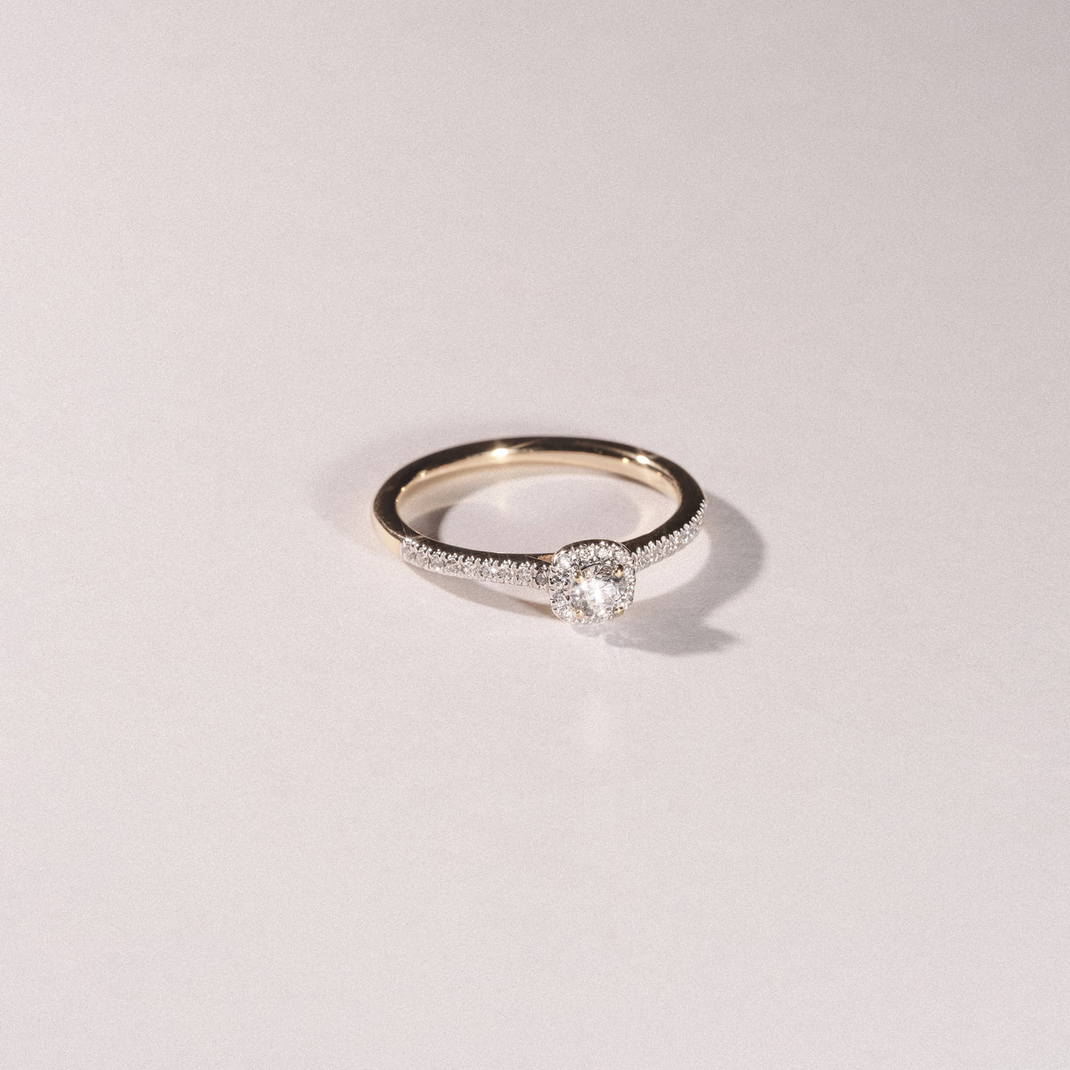 Lumia Round Cut Lab Diamond Halo Ring 0.33ct F/VS in 18K Gold Vermeil