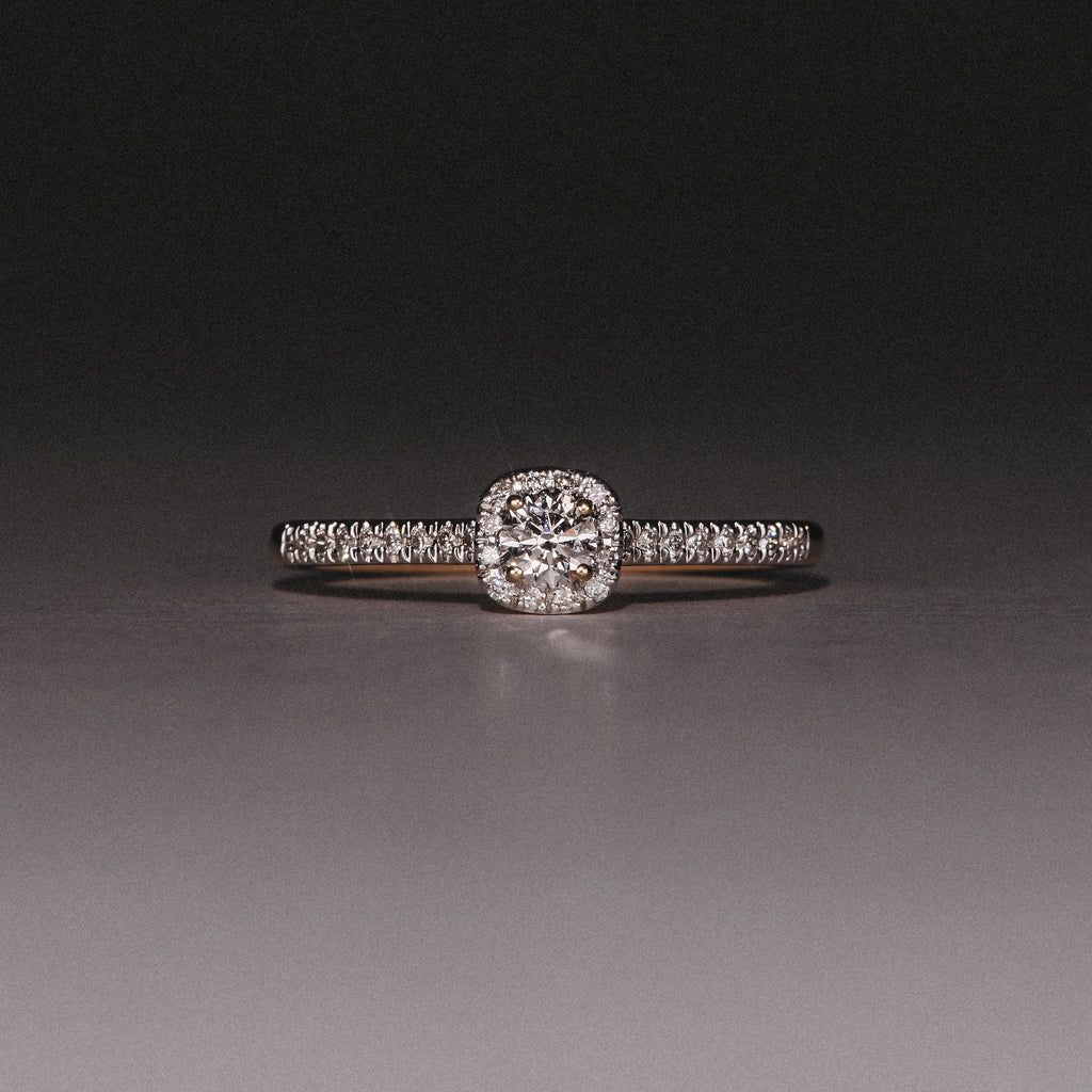 Lumia Round Cut Lab Diamond Halo Ring 0.33ct F/VS in 18K Gold Vermeil