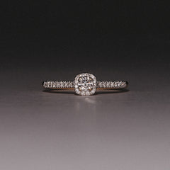 Lumia Round Cut Lab Diamond Halo Ring 0.33ct F/VS in 18K Gold Vermeil