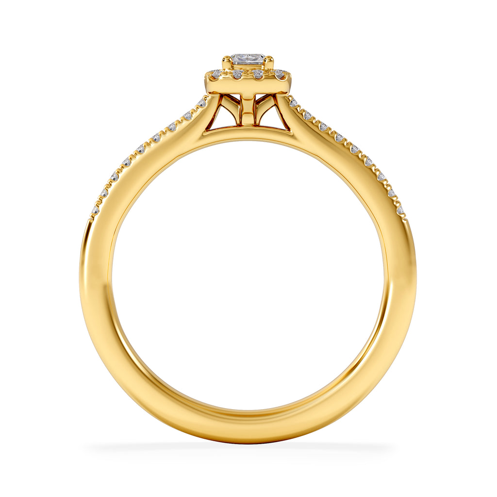 Lumia Cushion Cut Lab Diamond Halo Ring 0.33ct F/VS in 18K Gold Vermeil