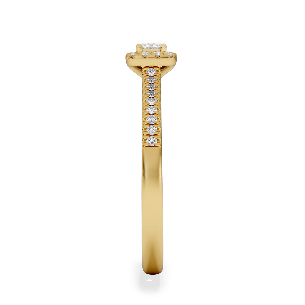 Lumia Cushion Cut Lab Diamond Halo Ring 0.33ct F/VS in 18K Gold Vermeil