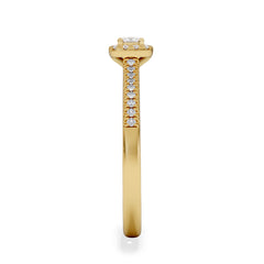 Lumia Cushion Cut Lab Diamond Halo Ring 0.33ct F/VS in 18K Gold Vermeil