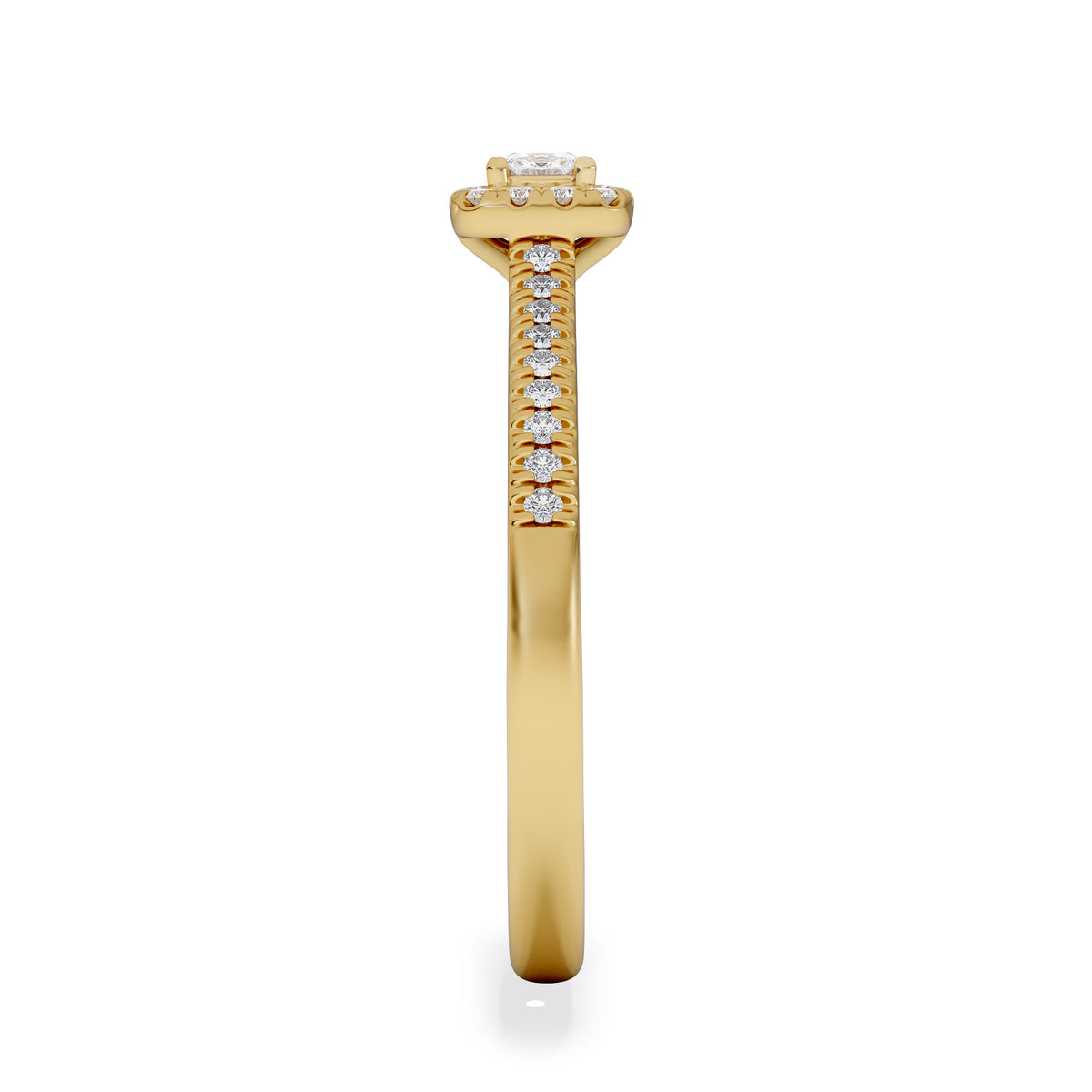 Lumia Cushion Cut Lab Diamond Halo Ring 0.33ct F/VS in 18K Gold Vermeil
