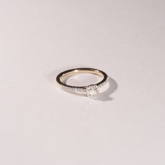 Lumia Cushion Cut Lab Diamond Halo Ring 0.33ct F/VS in 18K Gold Vermeil