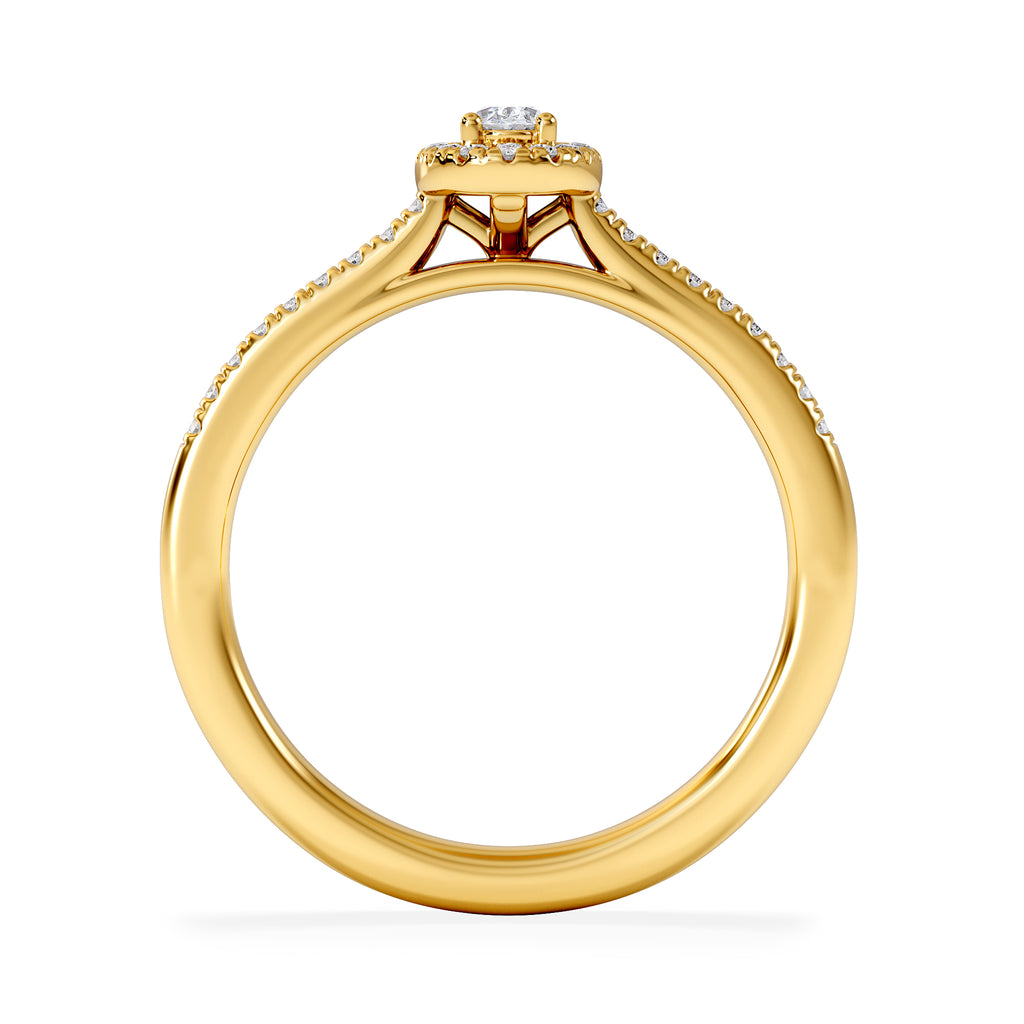Lumia Oval Cut Lab Diamond Halo Ring 0.33ct F/VS in 18K Gold Vermeil