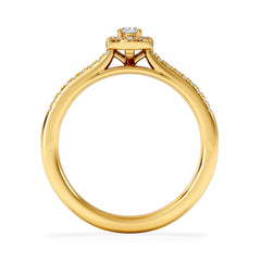 Lumia Oval Cut Lab Diamond Halo Ring 0.33ct F/VS in 18K Gold Vermeil