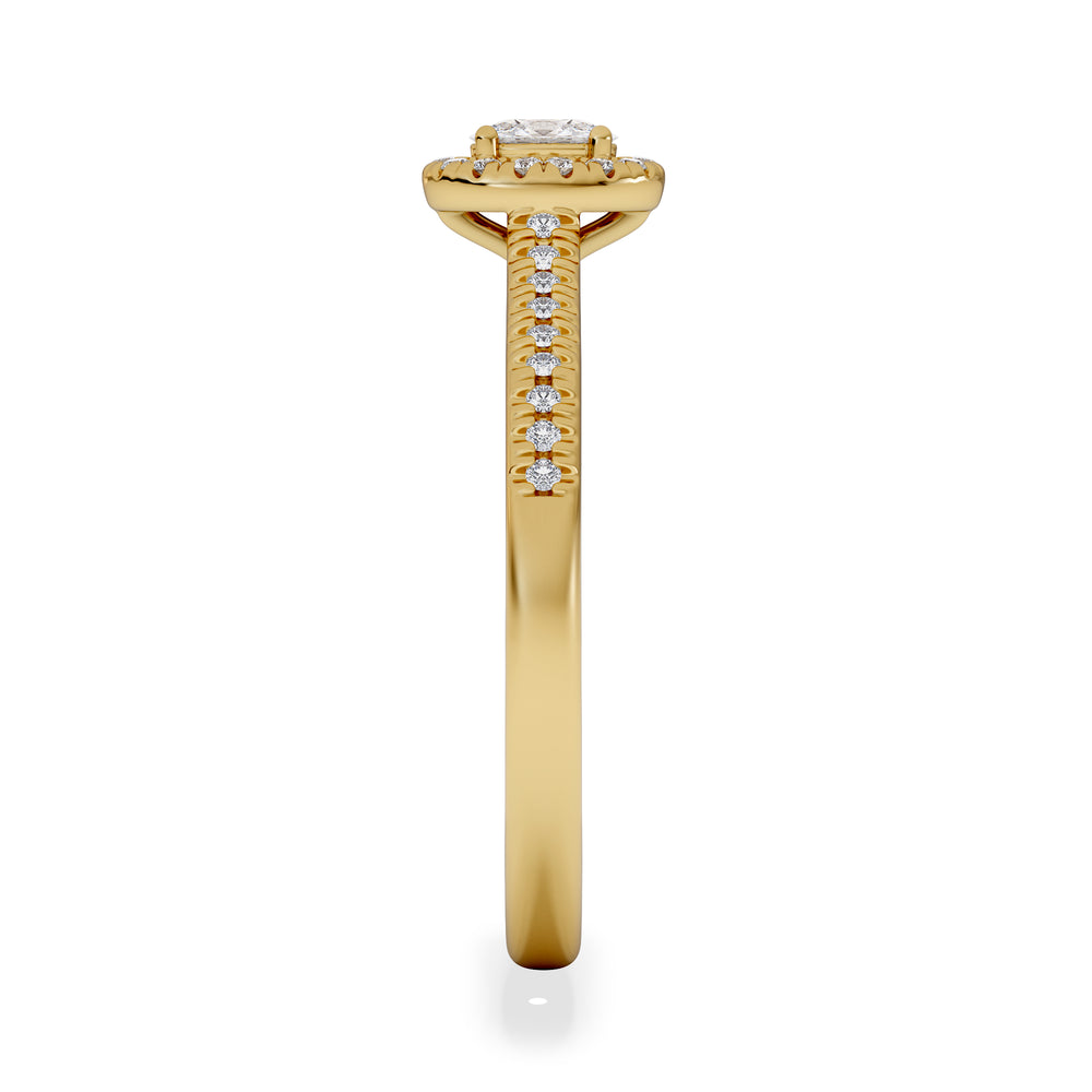 Lumia Oval Cut Lab Diamond Halo Ring 0.33ct F/VS in 18K Gold Vermeil