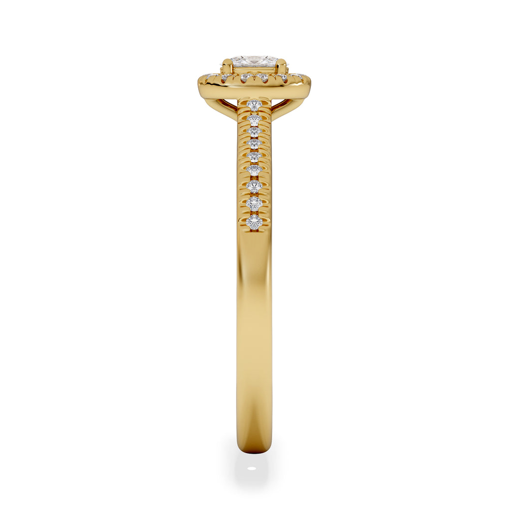 Lumia Oval Cut Lab Diamond Halo Ring 0.33ct F/VS in 18K Gold Vermeil