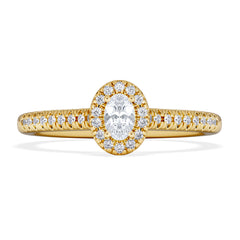 Lumia Oval Cut Lab Diamond Halo Ring 0.33ct F/VS in 18K Gold Vermeil