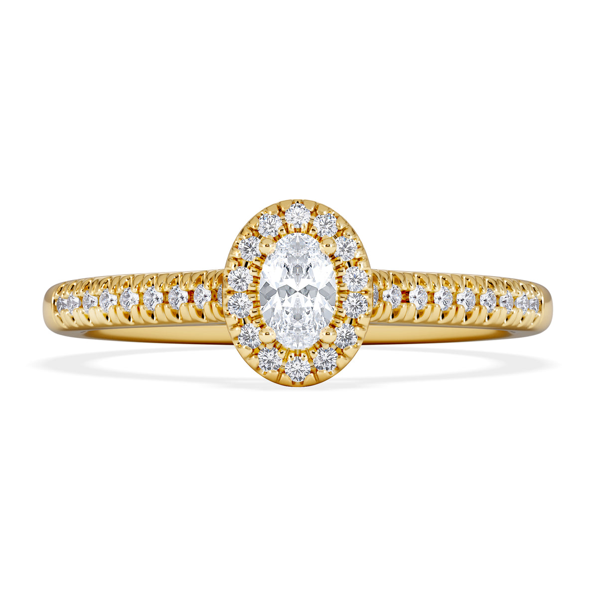 Lumia Oval Cut Lab Diamond Halo Ring 0.33ct F/VS in 18K Gold Vermeil