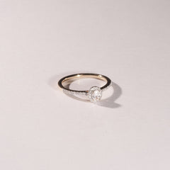 Lumia Oval Cut Lab Diamond Halo Ring 0.33ct F/VS in 18K Gold Vermeil