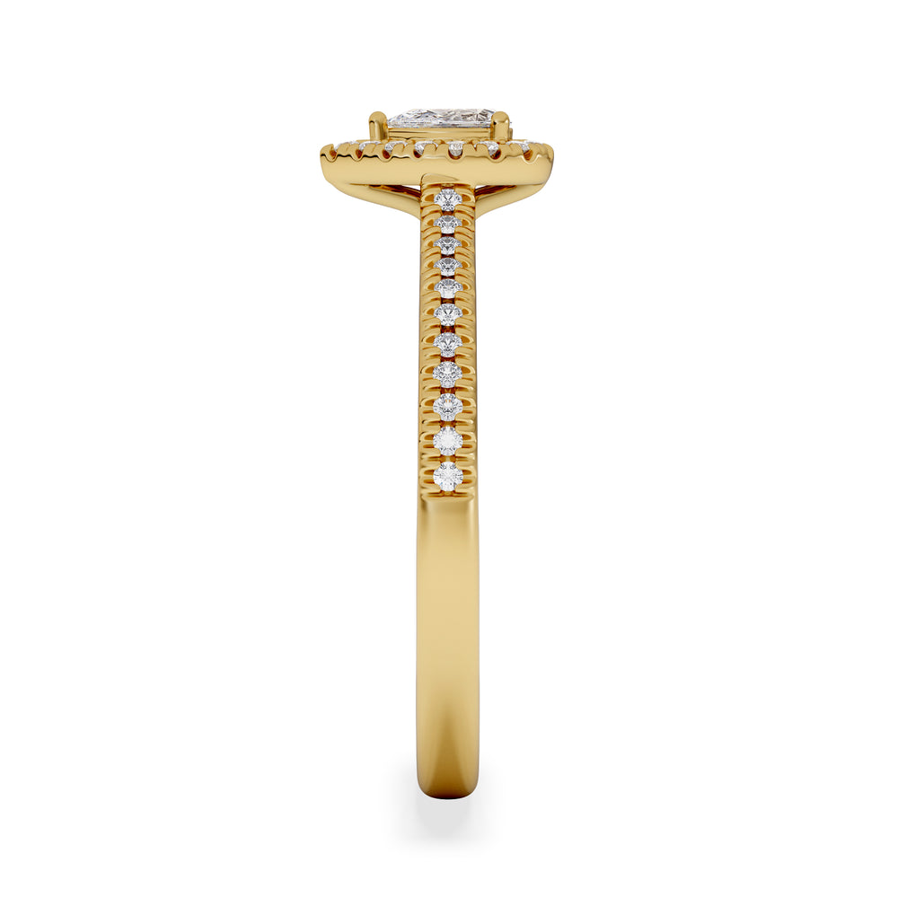 Lumia Pear Cut Lab Diamond Halo Ring 0.33ct F/VS in 18K Gold Vermeil