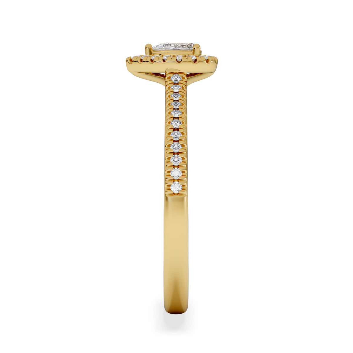 Lumia Pear Cut Lab Diamond Halo Ring 0.33ct F/VS in 18K Gold Vermeil