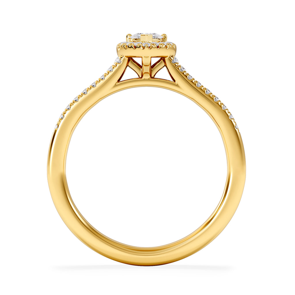 Lumia Heart Cut Lab Diamond Halo Ring 0.33ct F/VS in 18K Gold Vermeil