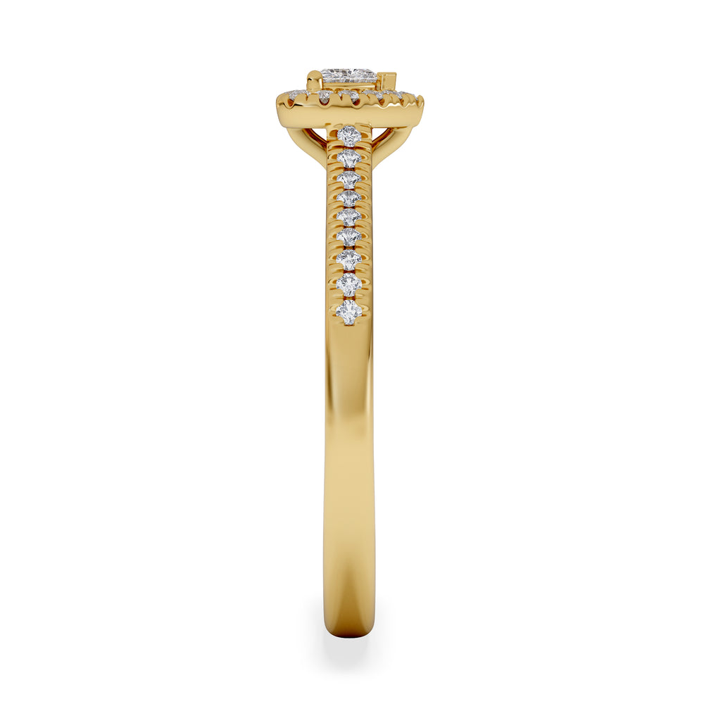 Lumia Heart Cut Lab Diamond Halo Ring 0.33ct F/VS in 18K Gold Vermeil
